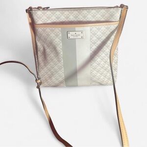 Kate Spade Crossbody Bag in greg and white embossed leather
